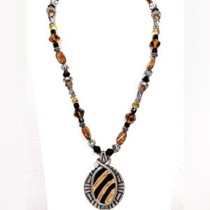 Chico’s Exotic Glass and Stone Choker Necklace